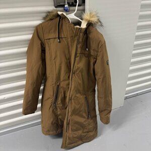 Vince Camuto Faux-Fur Trim Hooded Parka Coat - Small